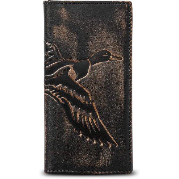 Duck Long Bifold Wallet for Men's Rodeo Wallet  Full Grain - Picture 1 of 7